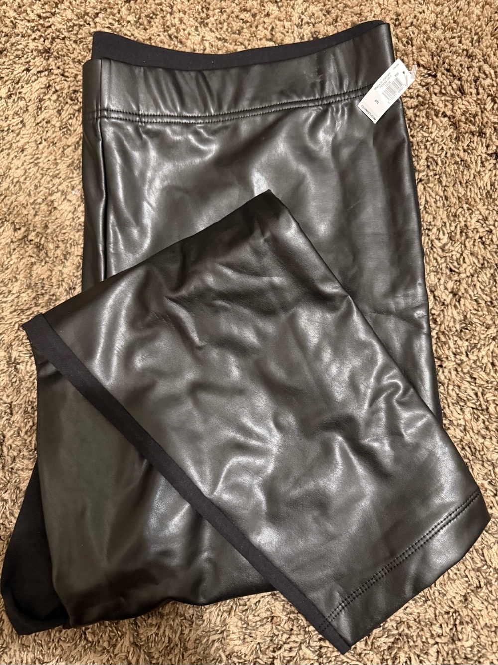 Black Faux Leather Pencil Skirt